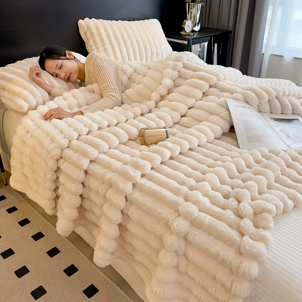 HaloRest Faux Fur Throw Blanket 59"-78"
