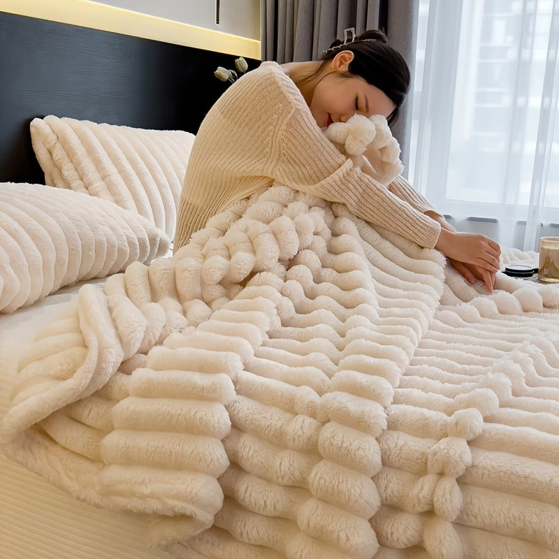 HaloRest Faux Fur Throw Blanket 59"-78"