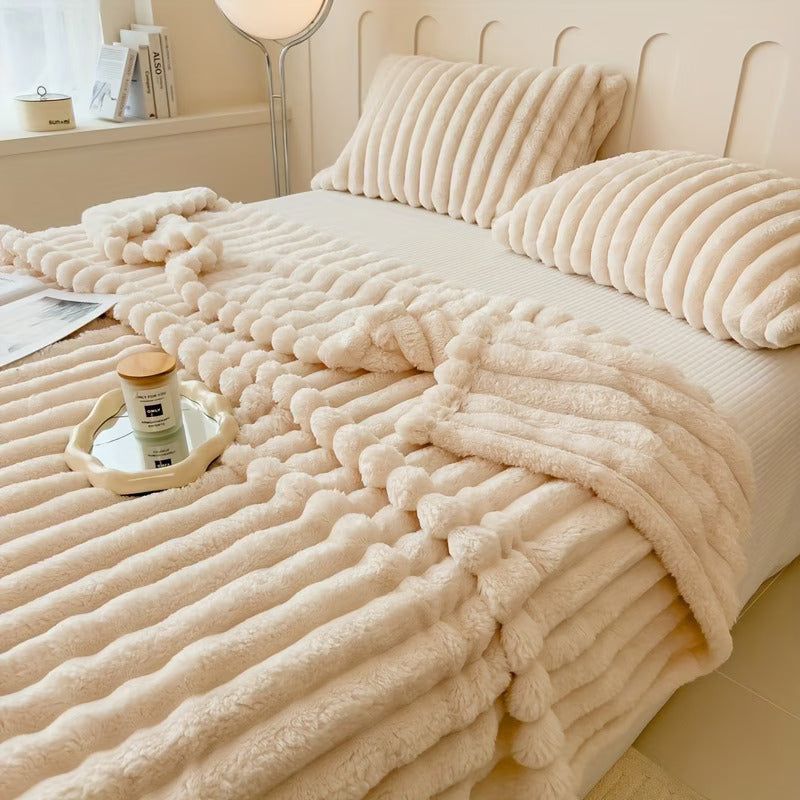 HaloRest Faux Fur Throw Blanket 59"-78"